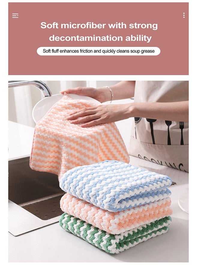 Orange Paper Cleaning Cloth,Coral Fleece Microfiber Dishcloth, Dish Washing Towels,Quick Dry Thicken Towel Rag Wipe for Kitchen & Bathroom 25cm* 25cm (Pack of 3) - Image 5